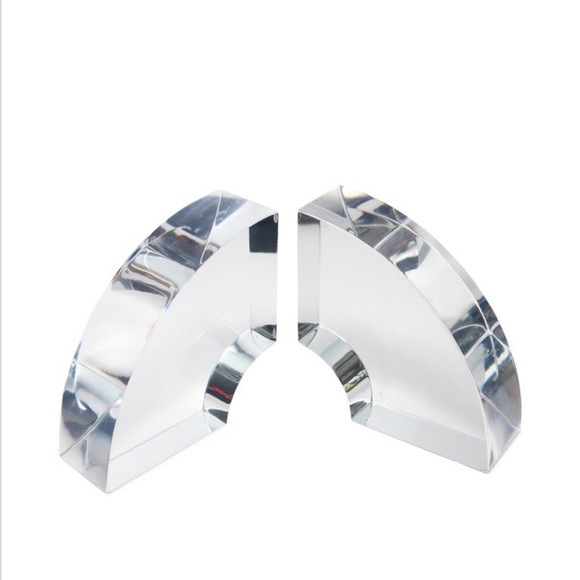 Set of Two Curved Astrolite Lucite Bookends Vintage - Picture 6 of 6